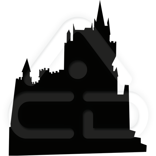 Silhueta Vinil Autocolante Decorativo Castelo Assombrado 00